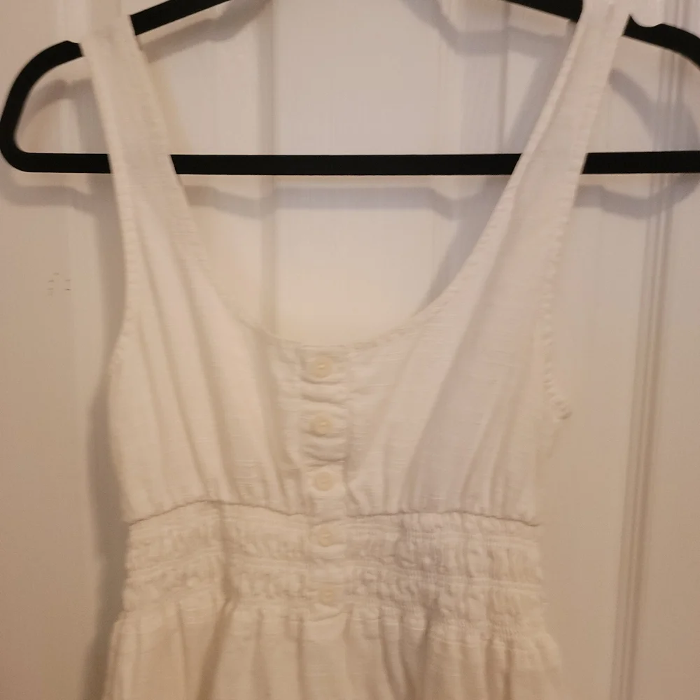 Urban Outfitters White Lined Cotton Faux Ruffle Tier Sundress Size S - P - Picture 3 of 5